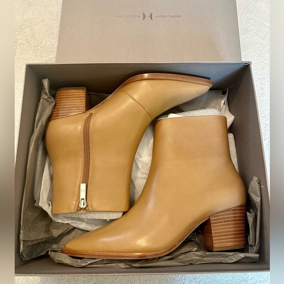 Halston Heritage Neli In Ruiz Tan Leather Ankle Boot - Picture 5 of 15
